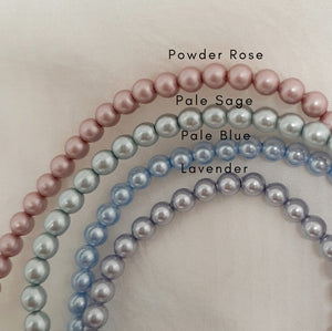 Skye - pastel coloured pearls stretch bracelet with brass tube