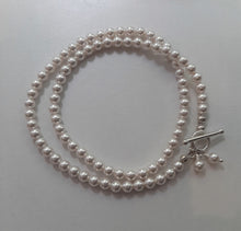 Load image into Gallery viewer, Mackenzie - crystal pearls sterling silver filled toggle clasp and charm bracelet