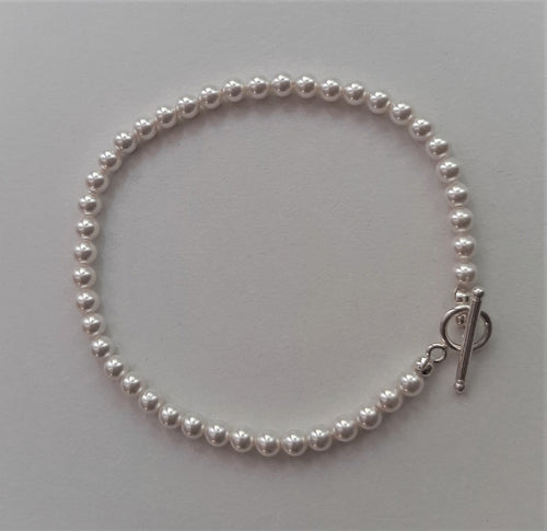 Mackenzie - crystal pearls and toggle clasp bracelet