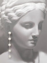 Load image into Gallery viewer, TESSA - crystal pearls and sterling silver Boston chain thread cascading stud earrings