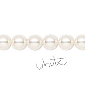 Ashley - crystal pearl beads silver-tone round hoop earrings