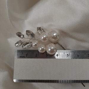 Zoe hair pin - Swarovski crystal pearls and crystal clear rhinestones